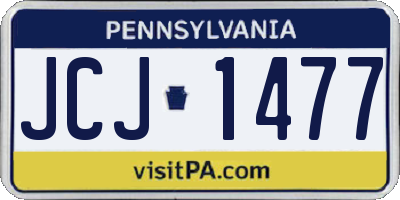 PA license plate JCJ1477