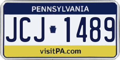 PA license plate JCJ1489
