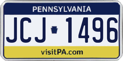 PA license plate JCJ1496