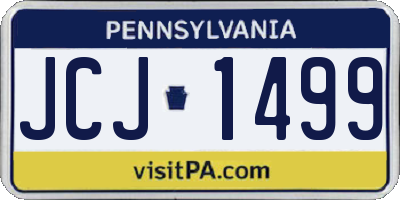 PA license plate JCJ1499