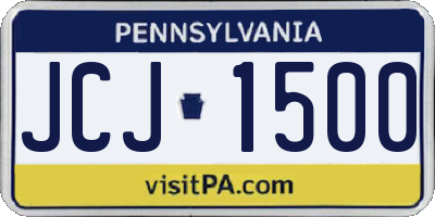 PA license plate JCJ1500