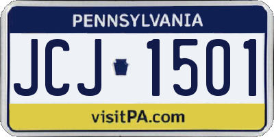 PA license plate JCJ1501