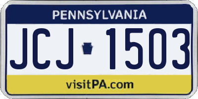 PA license plate JCJ1503