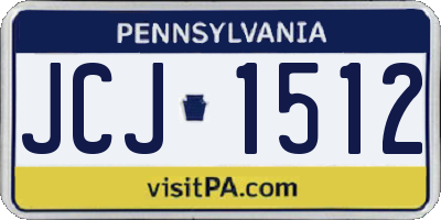 PA license plate JCJ1512