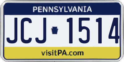 PA license plate JCJ1514