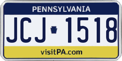 PA license plate JCJ1518