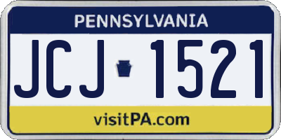 PA license plate JCJ1521