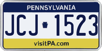 PA license plate JCJ1523