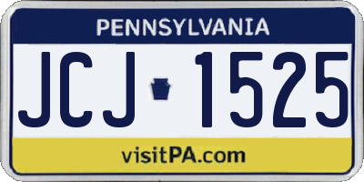 PA license plate JCJ1525