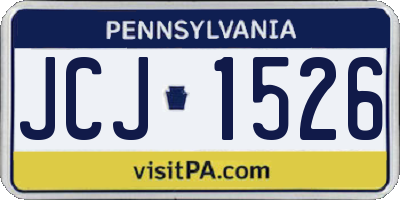 PA license plate JCJ1526