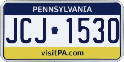 PA license plate JCJ1530