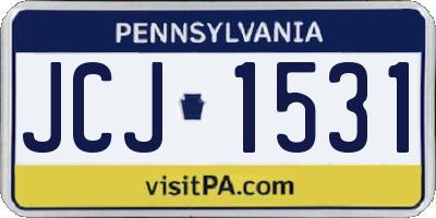 PA license plate JCJ1531