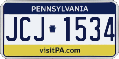 PA license plate JCJ1534