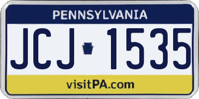 PA license plate JCJ1535