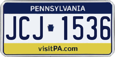 PA license plate JCJ1536