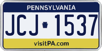 PA license plate JCJ1537