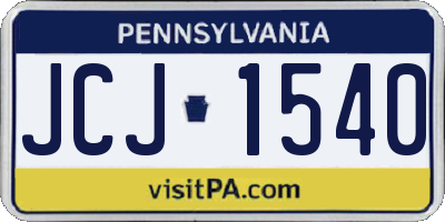 PA license plate JCJ1540