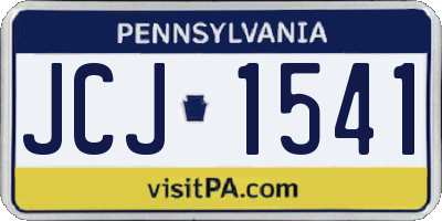 PA license plate JCJ1541