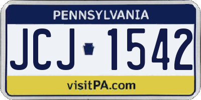 PA license plate JCJ1542