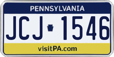 PA license plate JCJ1546