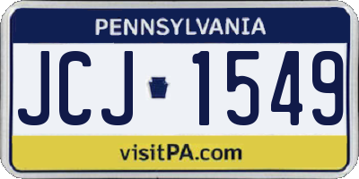 PA license plate JCJ1549