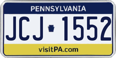 PA license plate JCJ1552