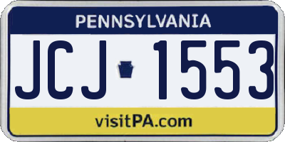 PA license plate JCJ1553