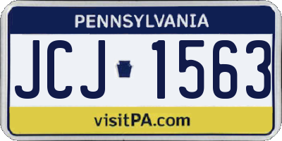 PA license plate JCJ1563
