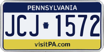 PA license plate JCJ1572