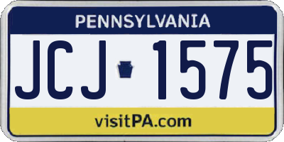 PA license plate JCJ1575