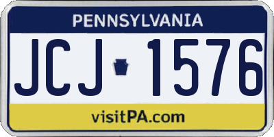 PA license plate JCJ1576