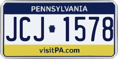 PA license plate JCJ1578