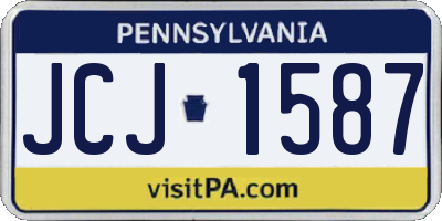 PA license plate JCJ1587