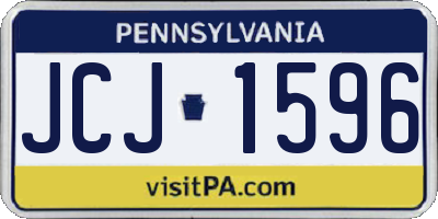 PA license plate JCJ1596