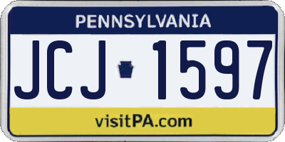 PA license plate JCJ1597