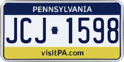 PA license plate JCJ1598