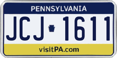PA license plate JCJ1611
