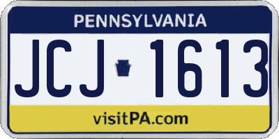 PA license plate JCJ1613