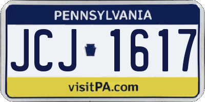 PA license plate JCJ1617