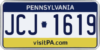 PA license plate JCJ1619