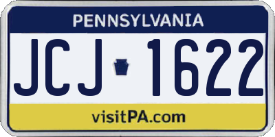 PA license plate JCJ1622