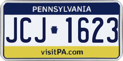 PA license plate JCJ1623