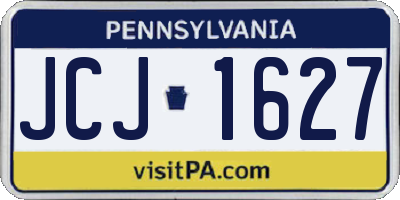 PA license plate JCJ1627