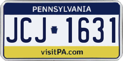 PA license plate JCJ1631