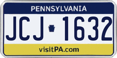 PA license plate JCJ1632