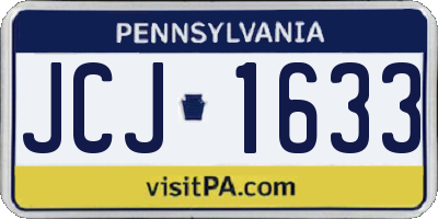 PA license plate JCJ1633
