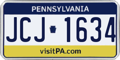 PA license plate JCJ1634