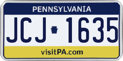 PA license plate JCJ1635
