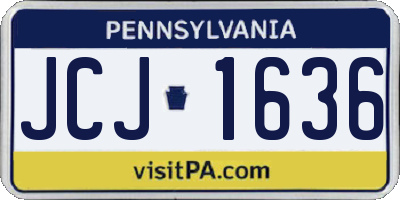 PA license plate JCJ1636