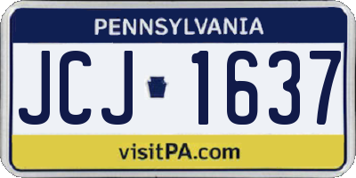 PA license plate JCJ1637
